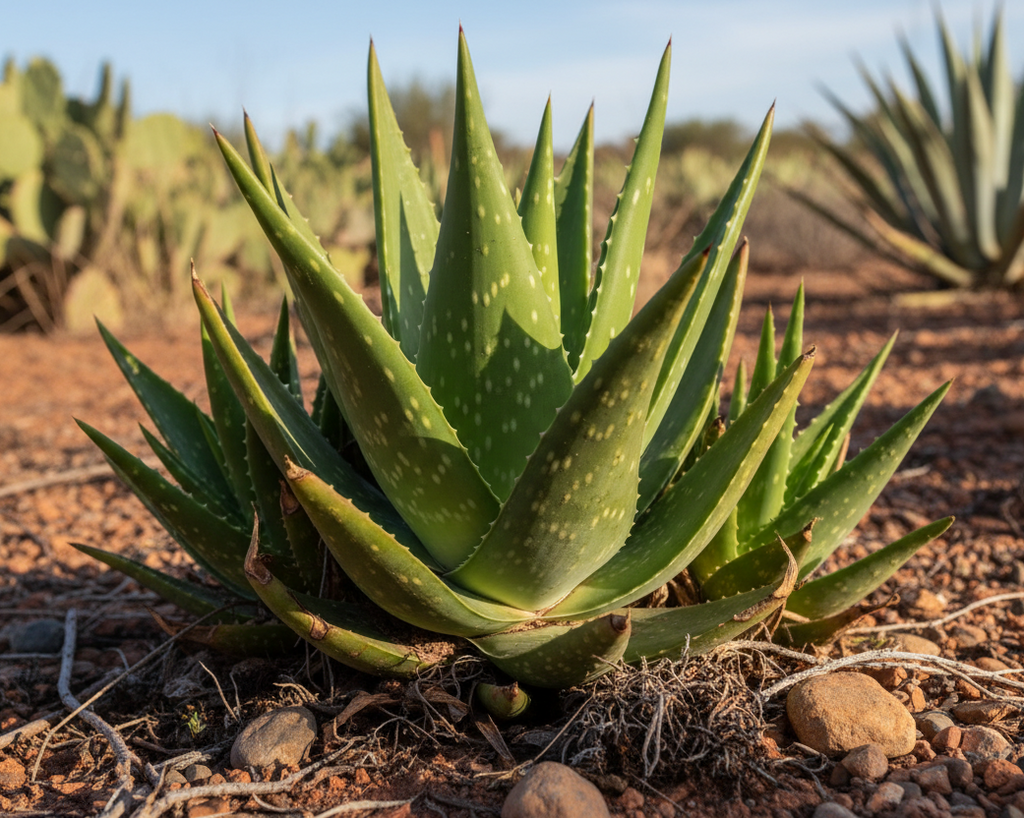 Saftige aloe vera pflanze in der Natur 5.4 Bildformat