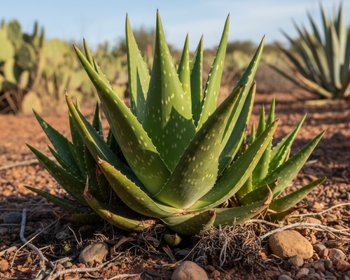 Saftige aloe vera pflanze in der Natur 5.4 Bildformat